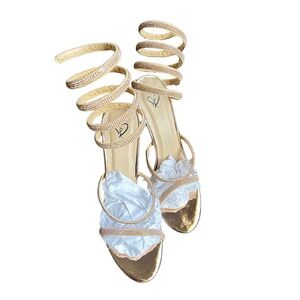 Windsor Rose Gold Spiral Strap Heels- Worn Once